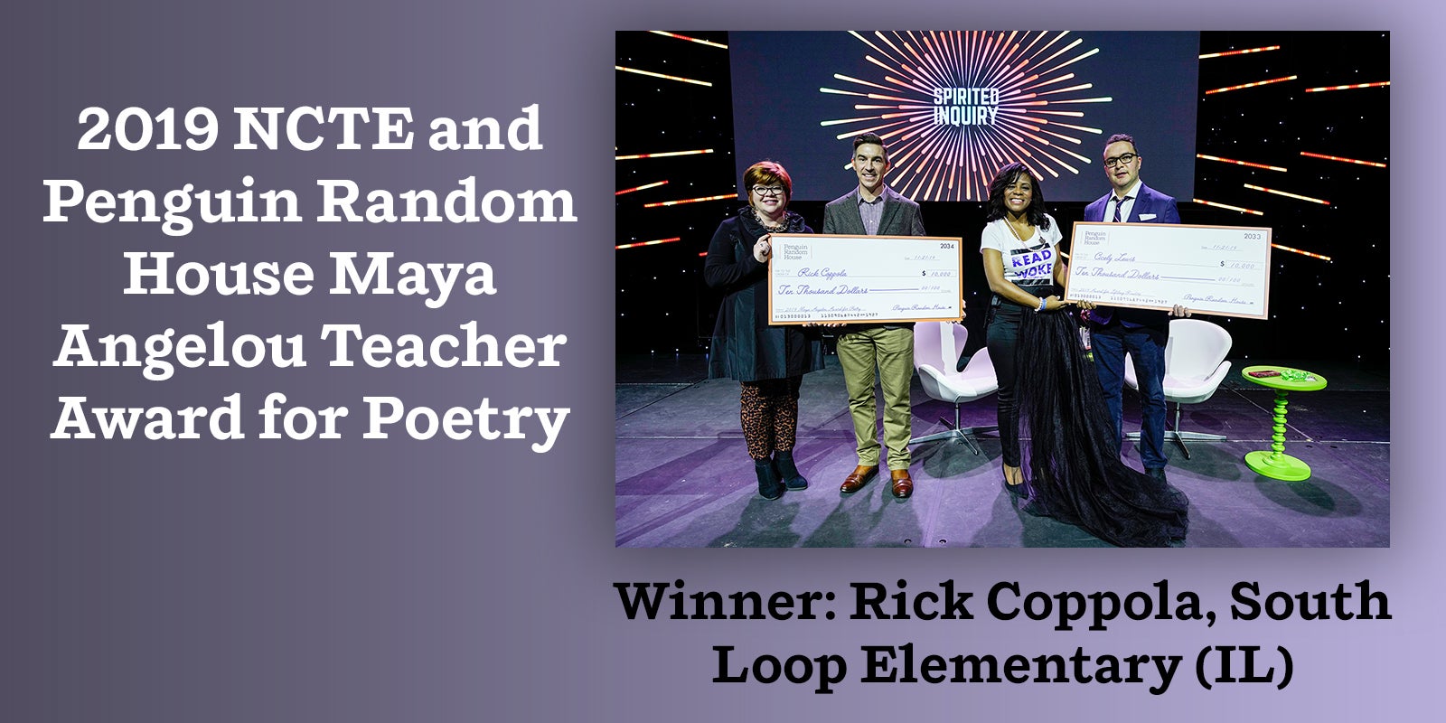 2019 NCTE and Penguin Random House Maya Angelou Teacher Award for Poetry Winner: Rick Coppola, South Loop Elementary (IL)