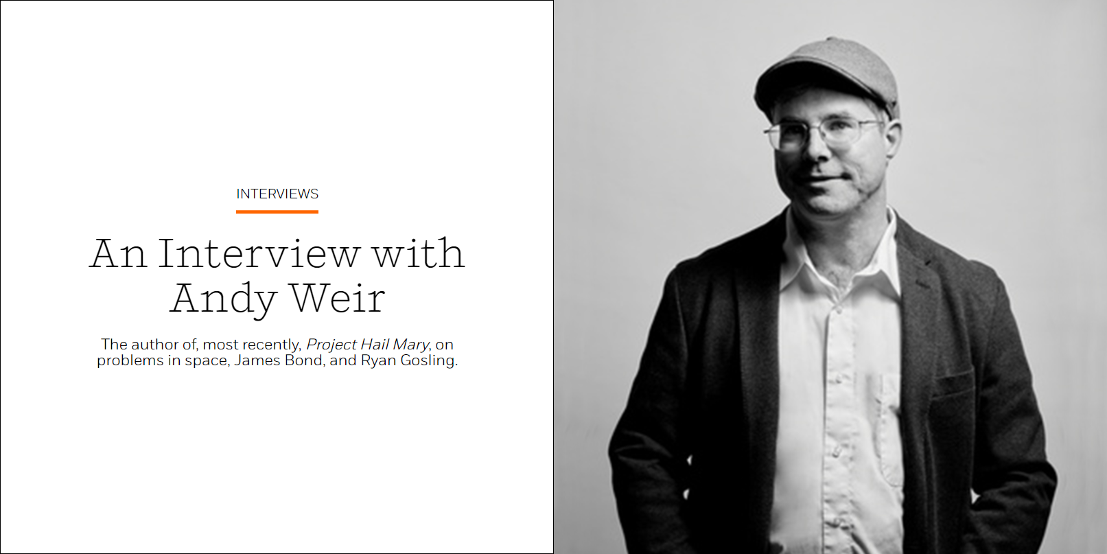 An Interview With Andy Weir Penguin Random House Secondary Education An Interview With Andy Weir Penguin Random House Secondary Education